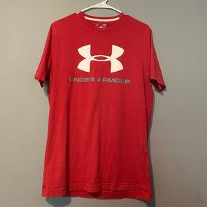 Red under armor logo shirt
